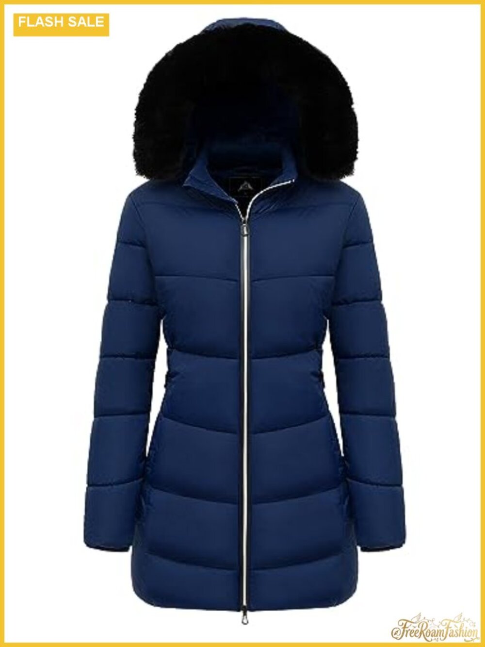 Women's Long Sleeve Quilted Puffer Down Jacket Removable Hood